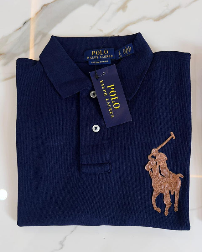 PRL Leather Patch Men’s Polo Shirt