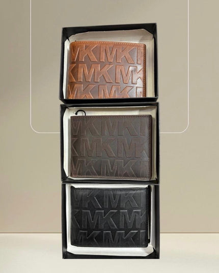 MK Hudson Embossed Leather Bi-Fold Wallet
