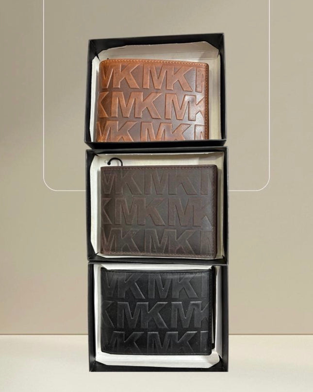 MK Hudson Embossed Leather Bi-Fold Wallet