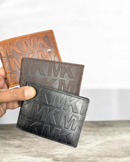 MK Hudson Embossed Leather Bi-Fold Wallet