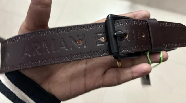 AJ Embossed Leather Belts Collection