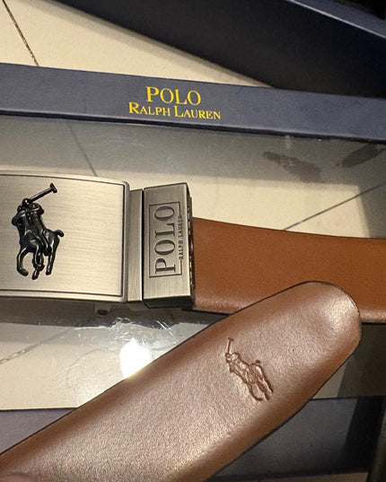 PRL Men’s Leather Reversible Belt – Gift Set 🎁
