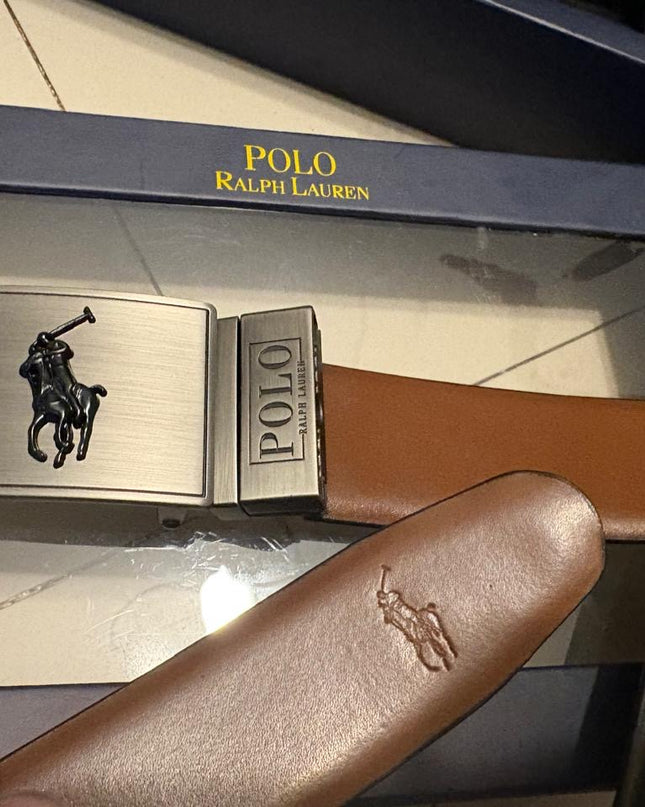 PRL Men’s Leather Reversible Belt – Gift Set 🎁