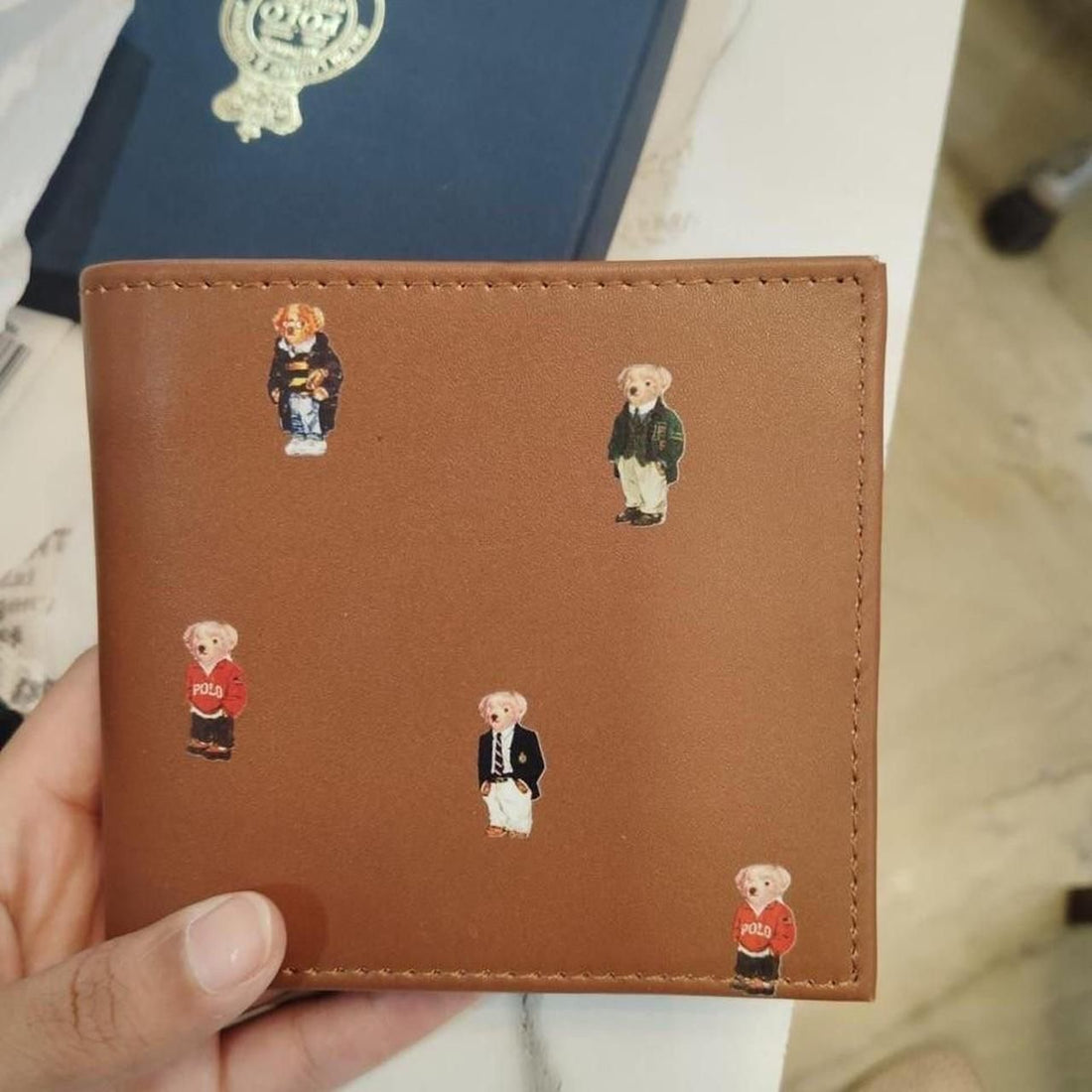 Polo RL Teddy Bear Leather Wallet – Men’s Premium Collection
