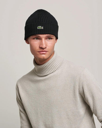 LC Unisex Turned Edge Ribbed Wool Beanie
