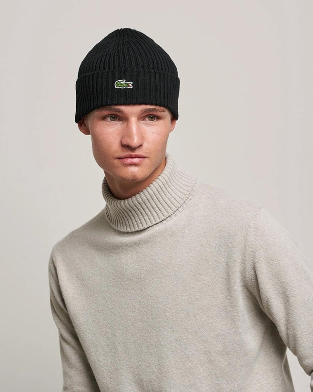 LC Unisex Turned Edge Ribbed Wool Beanie