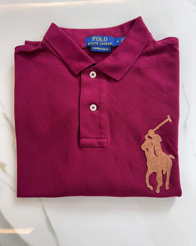 PRL Leather Patch Men’s Polo Shirt