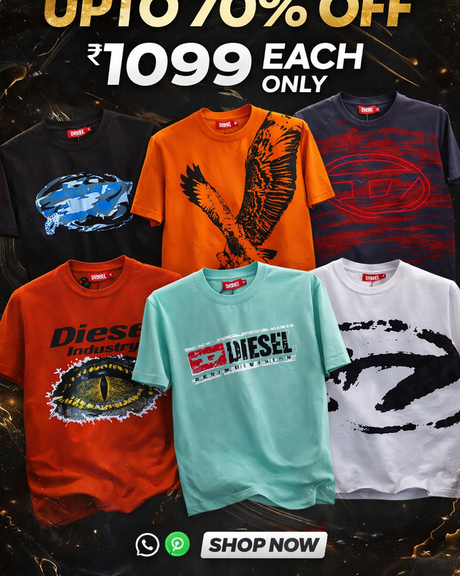 DIESEL | Premium Men’s Graphic Logo T-Shirts – Signature Cotton Crew Neck Streetwear