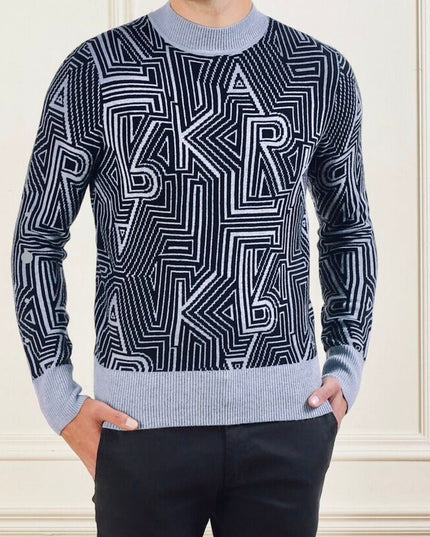 KL Geo Pattern Up-Down Knitted Sweater | Premium Winterwear (S–XL)