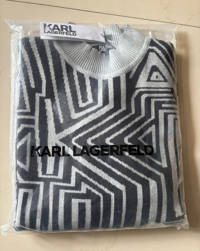 KL Geo Pattern Up-Down Knitted Sweater | Premium Winterwear (S–XL)