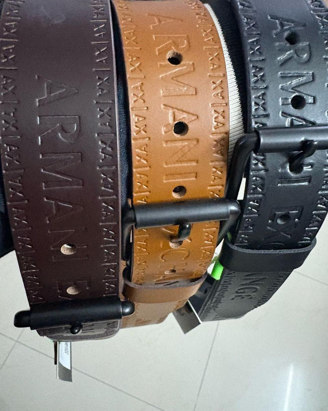 AJ Embossed Leather Belts Collection
