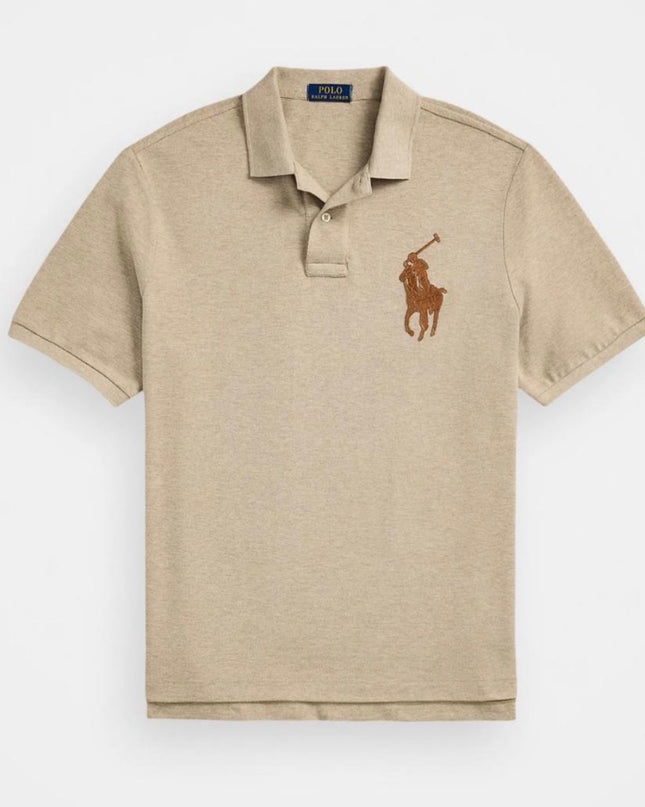 PRL Leather Patch Men’s Polo Shirt