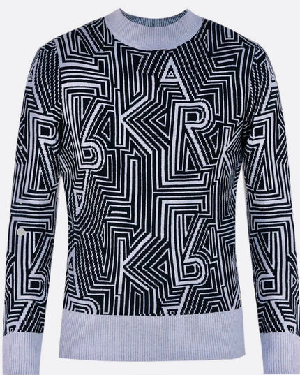 KL Geo Pattern Up-Down Knitted Sweater | Premium Winterwear (S–XL)