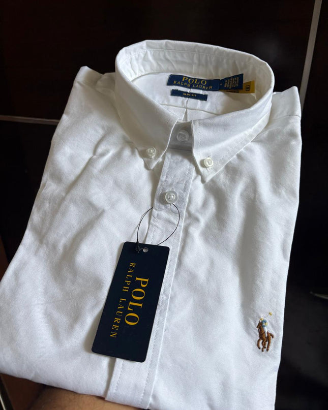 RL Classic White Oxford Shirt | Premium Cotton Formal Shirt (M–XXL)
