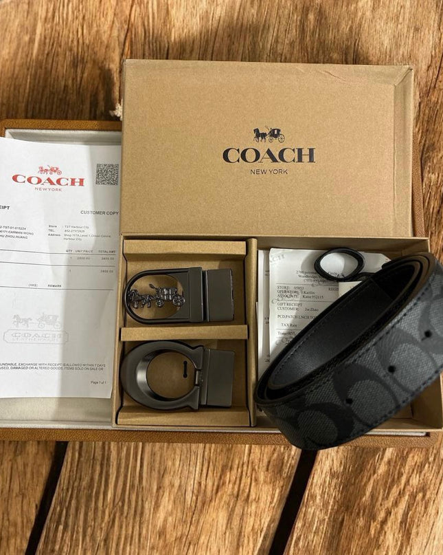 CH Premium Leather Belt Set | 2 Buckle Combo for Versatile Styling