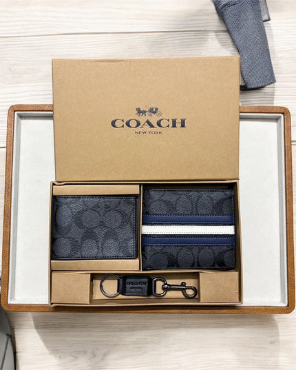 CH Premium Accessories Gift Set | Wallet, Card Holder & Key Chain Combo