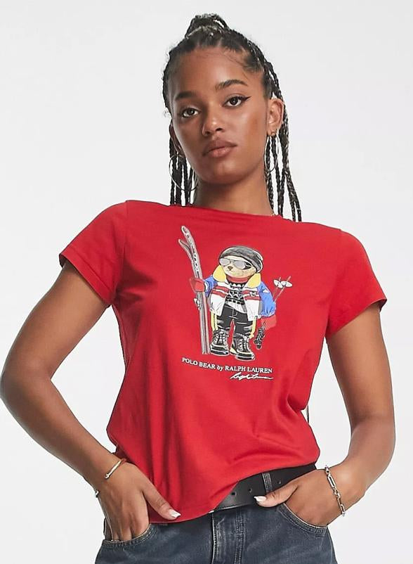 RL Women’s Classic Red Polo T-Shirt | Premium Collared Cotton Tee (S–XL)