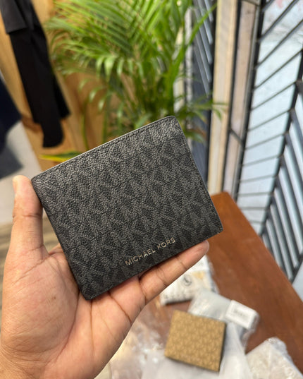 MK Cooper Logo Billfold Wallet With Coin Pouch-  100% original Shipment stock