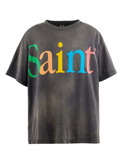 SAINT MXXXXXX Rainbow Text-Print Rainbow Logo Printed T-shirts  L to XXL