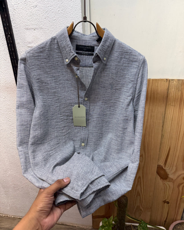 Linen Shirt Inspired by AllSaint 3P GREY