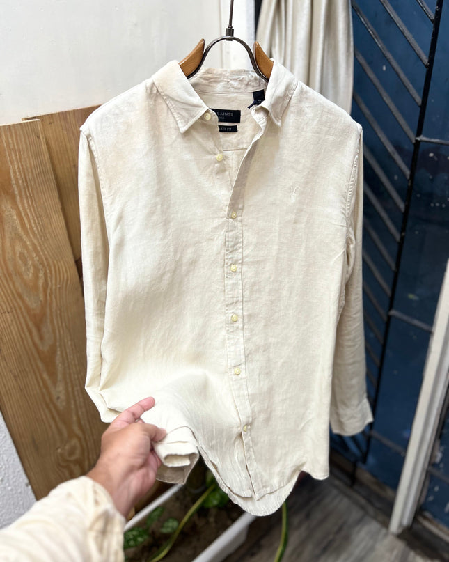Linen Shirt Inspired by AllSaint 2P BEIGE