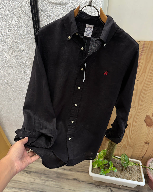 Linen Shirt Inspired by Brooks Brothers 5P BLK