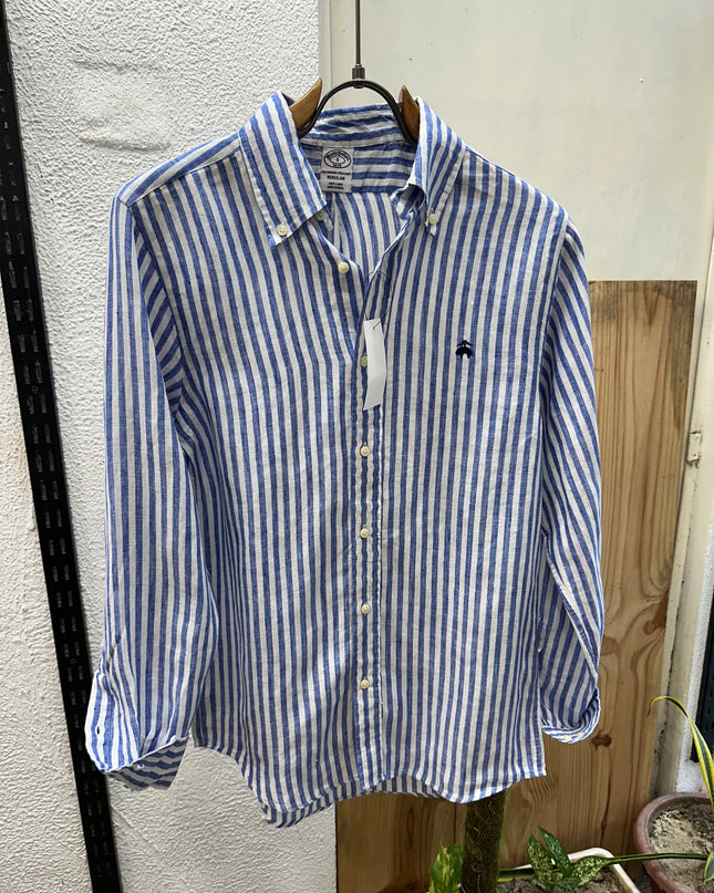 Linen Shirt Inspired by Brooks Brothers 1P BLUE LINE