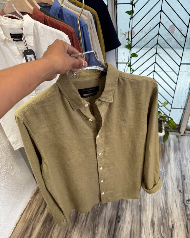 Linen Shirt Inspired by AllSaint (Size 2XL) SAGE