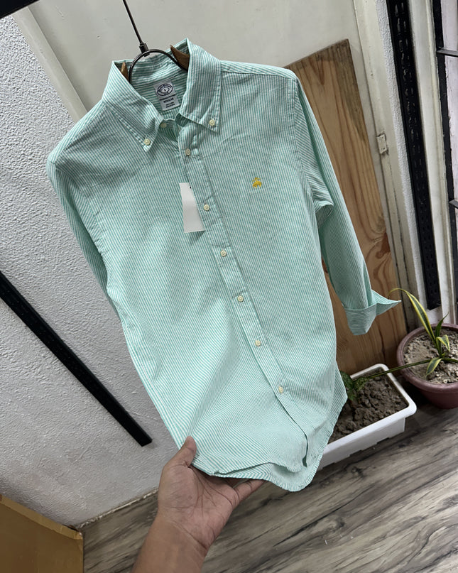 Linen Shirt Inspired by Brooks Brothers GREEN LINE