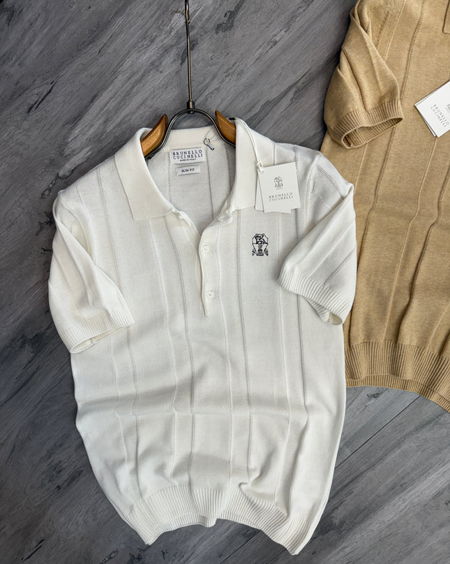 Premium Knitted Polo Inspired by Brunello Cucinelli (Size 2XL) Unspecified