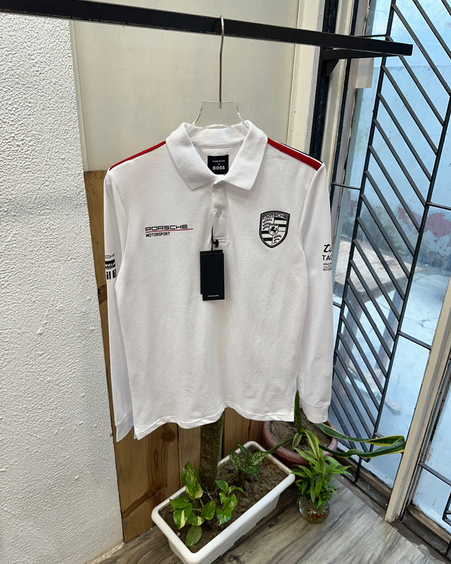 Full Sleeves Polo Inspired by Boss WHITE