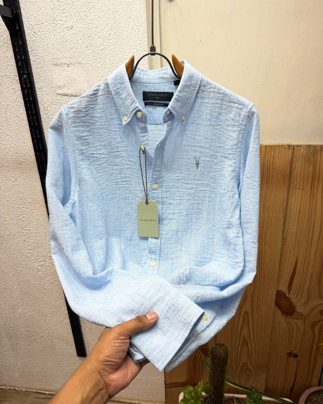 Linen Shirt Inspired by AllSaint (Size S) SKY