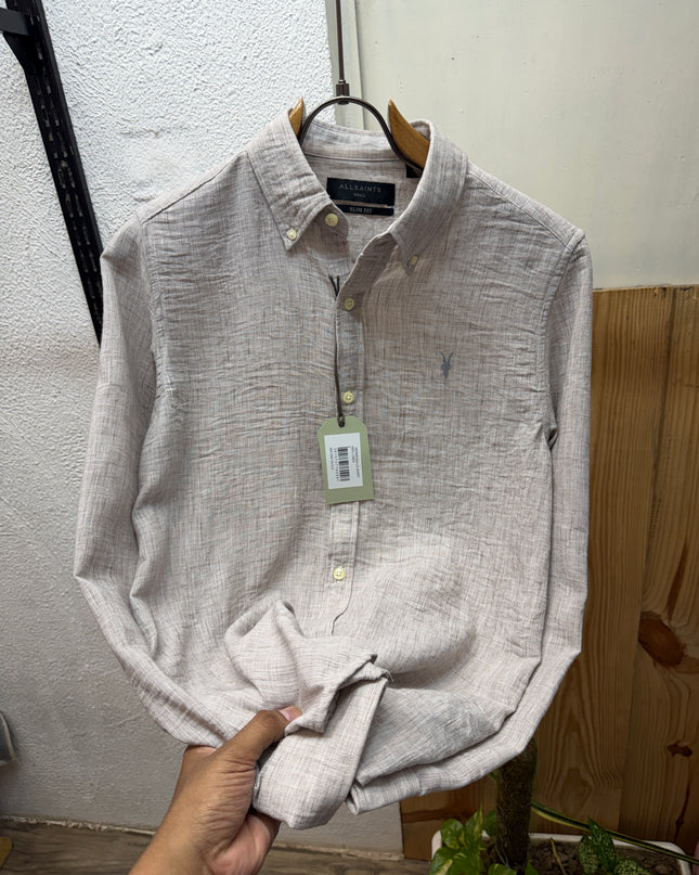 Linen Shirt Inspired by AllSaint 2P BEIGE