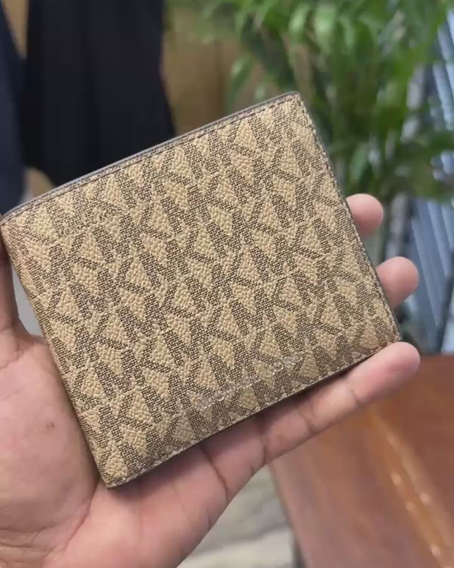 MK Cooper Logo Billfold Wallet With Coin Pouch-  100% original Shipment stock